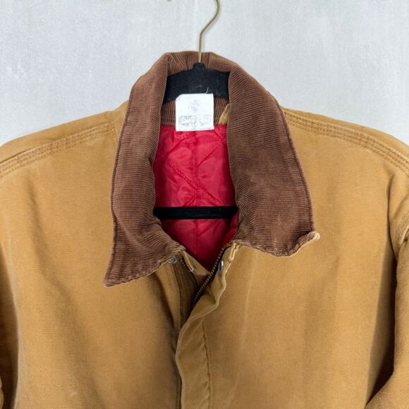 CARHARTT / vintage tan duck canvas fully quilt lined workwear coveralls / 48R - Picture 5 of 16